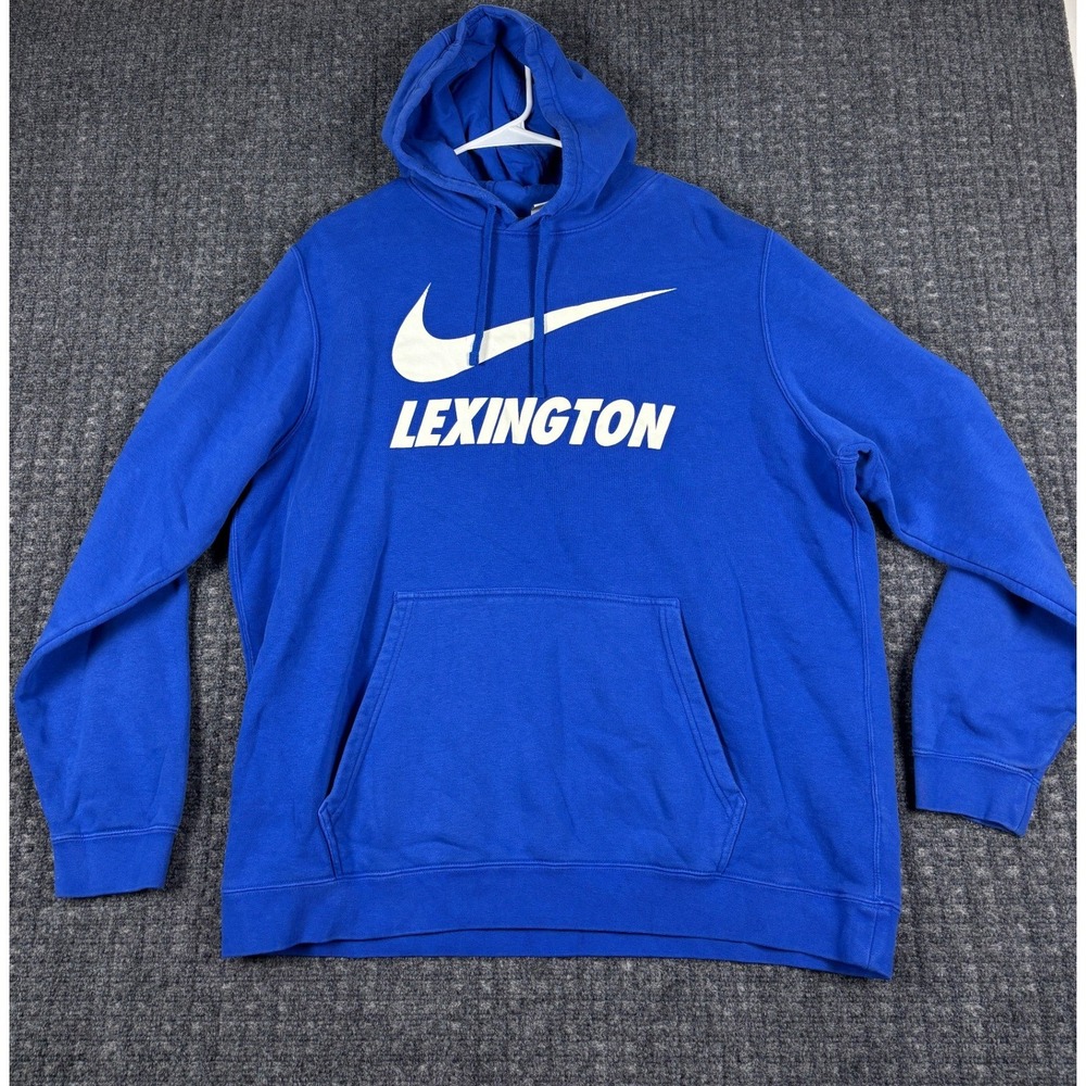 Nike Lexington Graphic Pullover Hoodie Swoosh Blue XL